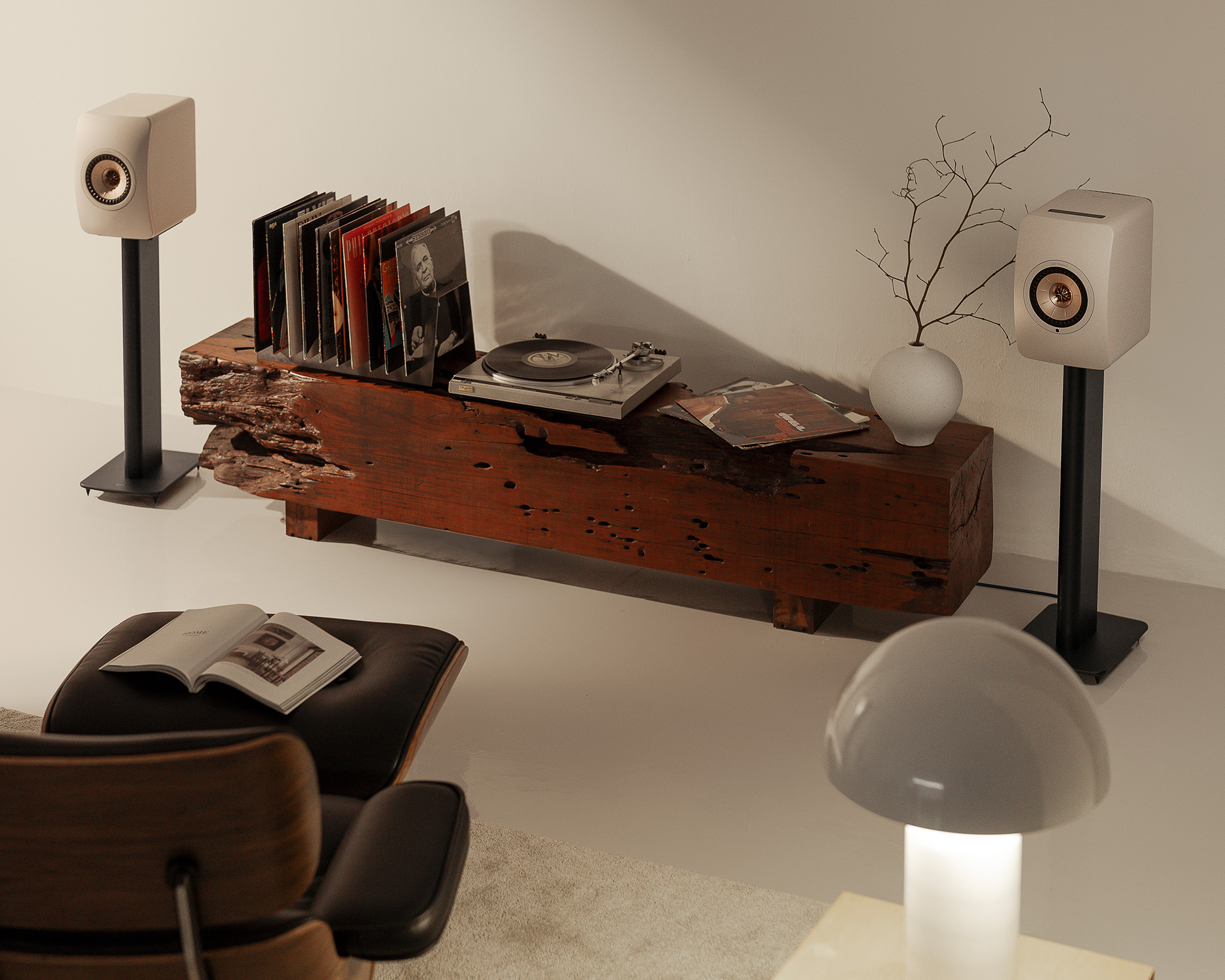 KEF LS50 Wireless II_with S2_sand 经典网红有源书架箱