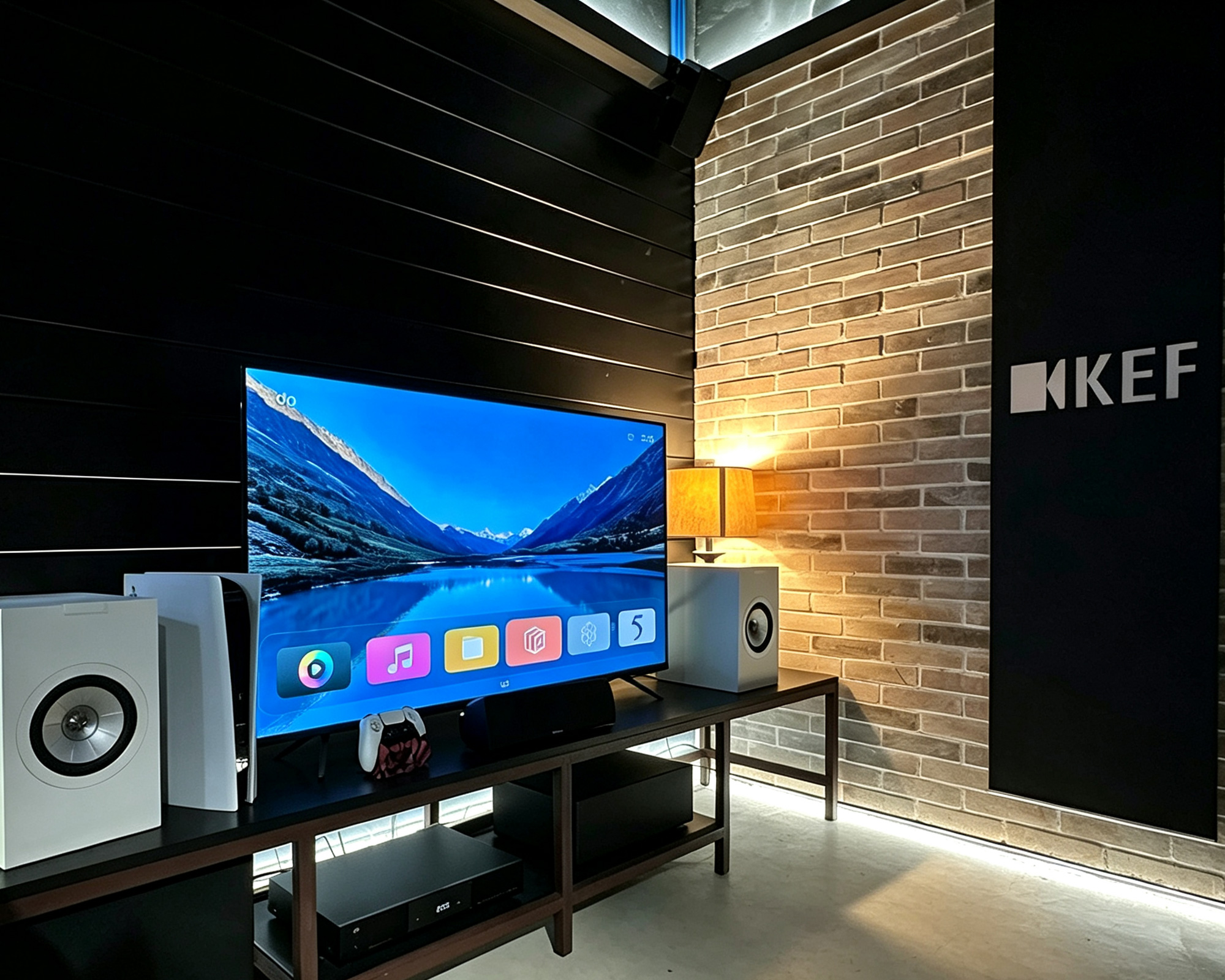 KEF Q3 Meta 小型游戏影院。
