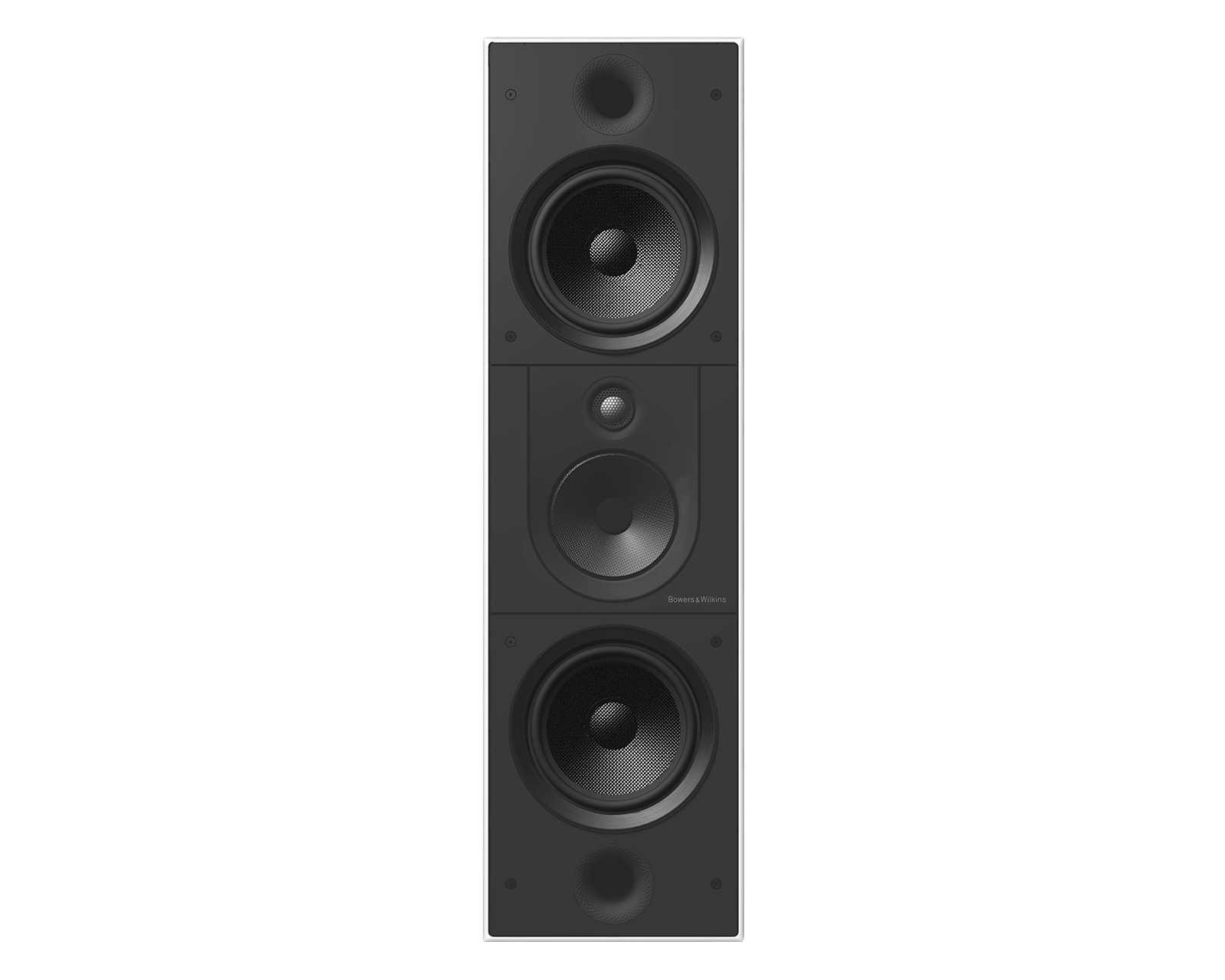 Bowers & Wilkins CWM8.3D是一款三路入墙式扬声器,配有一个钻石球顶型高音扬声器,5英寸连续中音驱动器和两个7英寸气膜低音驱动器。