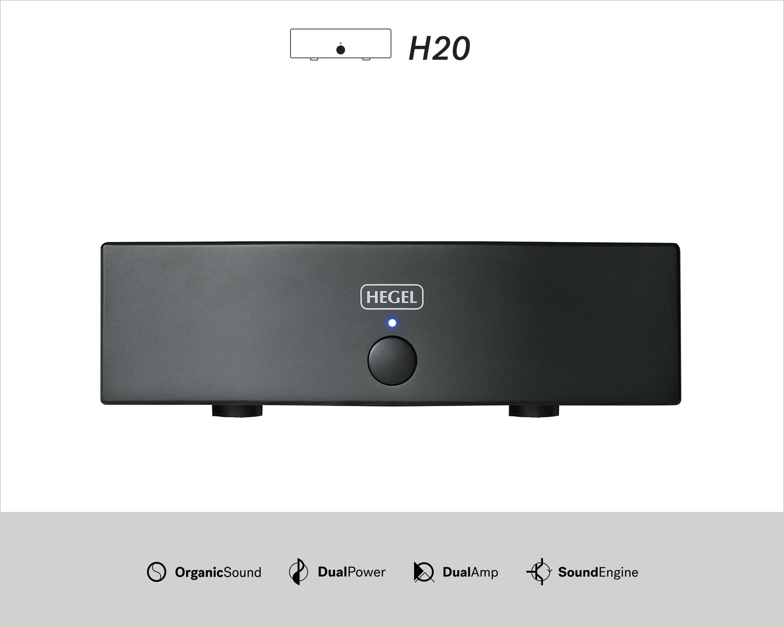 HEGEL H20 首款采用FET晶体管和经典SoundEngine技术的功率放大器。通过消除高频谐波回声,带来超乎想象的自然音质。
