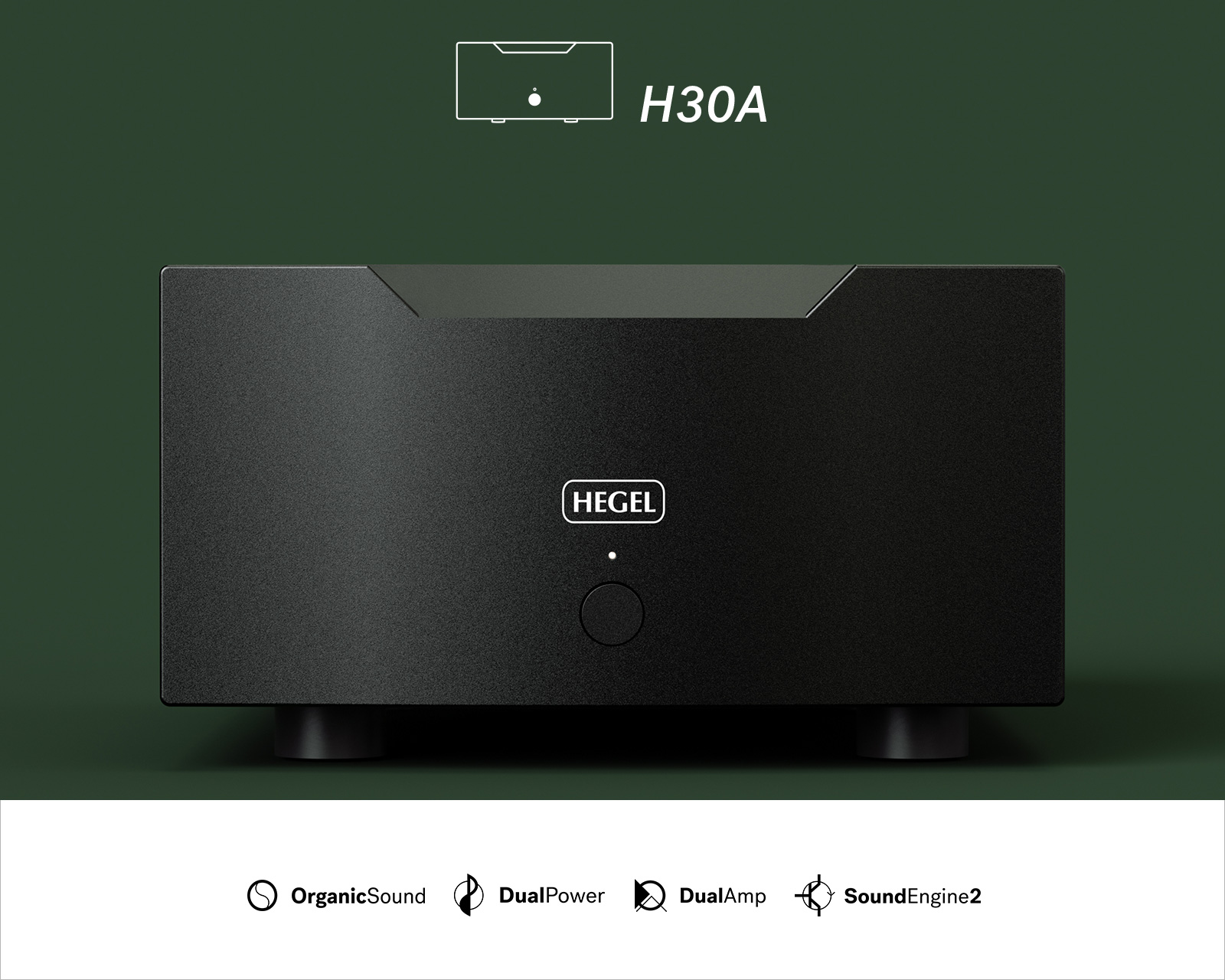 HEGEL P30A 参考级双单声道后级功率放大器。 具备巨大的输出功率, 可轻松实现扬声器的匹配。